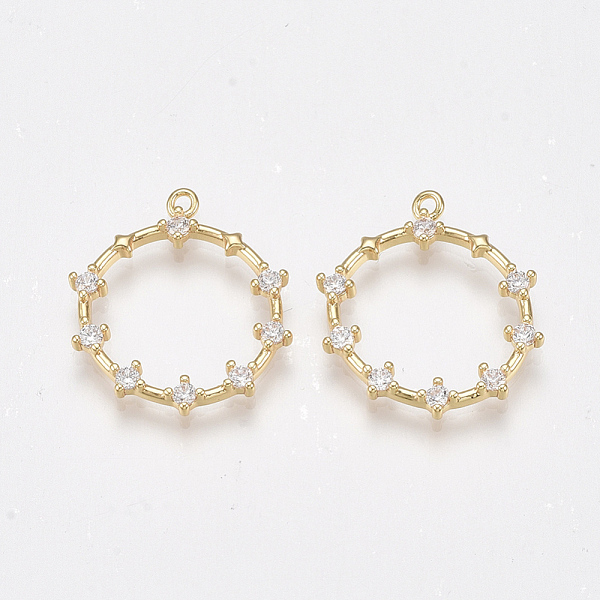 PandaHall Brass Cubic Zirconia Pendants, Nickel Free, Real 18K Gold Plated, Ring, Clear, 21x18x2mm, Hole: 1.2mm Brass+Cubic Zirconia Ring...
PandaHall Brass Cubic Zirconia Pendants, Nickel Free, Real 18K Gold Plated, Ring, Clear, 21x18x2mm, Hole: 1.2mm Brass+Cubic Zirconia Ring...