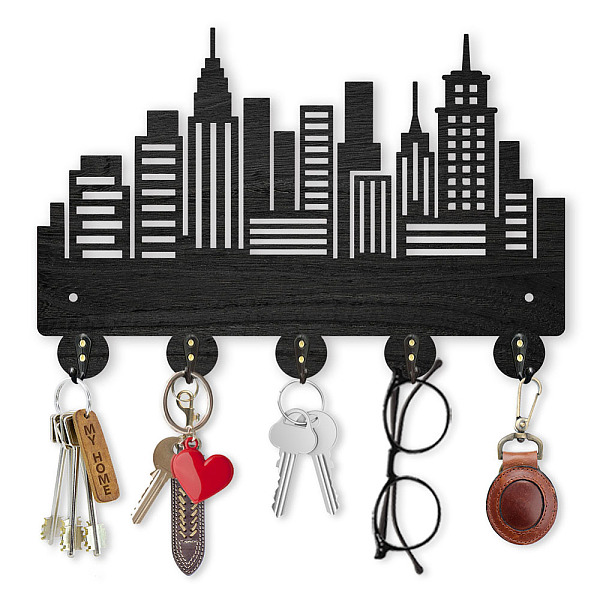 PandaHall Wood & Iron Wall Mounted Hook Hangers, Decorative Organizer Rack, with 2Pcs Screws, 5 Hooks for Bag Clothes Key Scarf Hanging..., Black
PandaHall Wood & Iron Wall Mounted Hook Hangers, Decorative Organizer Rack, with 2Pcs Screws, 5 Hooks for Bag Clothes Key Scarf Hanging..., Black