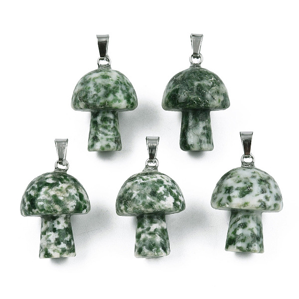 PandaHall Natural Green Spot Jasper Pendants, with Stainless Steel Snap On Bails, Mushroom Shaped, 24~25x16mm, Hole: 5x3mm Green Spot Jasper...
PandaHall Natural Green Spot Jasper Pendants, with Stainless Steel Snap On Bails, Mushroom Shaped, 24~25x16mm, Hole: 5x3mm Green Spot Jasper...