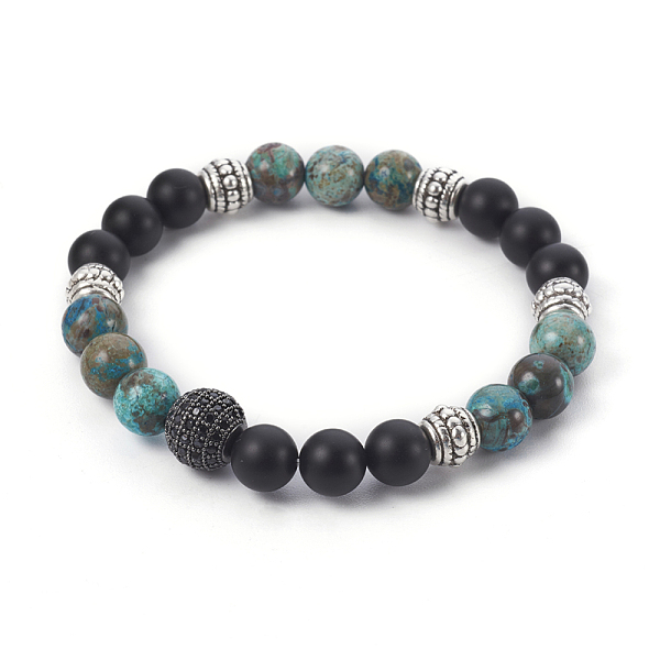 PandaHall Natural Ocean Jasper and Natural Black Agate(Dyed) Beads Stretch Bracelets, with Brass Cubic Zirconia Beads and Alloy Beads, 2-3/8...
PandaHall Natural Ocean Jasper and Natural Black Agate(Dyed) Beads Stretch Bracelets, with Brass Cubic Zirconia Beads and Alloy Beads, 2-3/8...