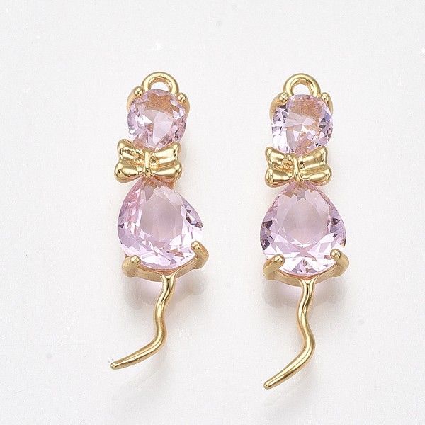PandaHall Brass Pendants, with Glass, Cat, Nickel Free, Real 18K Gold Plated, Pearl Pink, 25.5~28.5x7x4.5mm, Hole: 1.4mm Brass+Glass Cat...
PandaHall Brass Pendants, with Glass, Cat, Nickel Free, Real 18K Gold Plated, Pearl Pink, 25.5~28.5x7x4.5mm, Hole: 1.4mm Brass+Glass Cat...