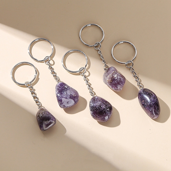 PandaHall Natural Amethyst Tumbled Stone Keychain, Nuggets, 85~95mm Amethyst Nuggets
PandaHall Natural Amethyst Tumbled Stone Keychain, Nuggets, 85~95mm Amethyst Nuggets