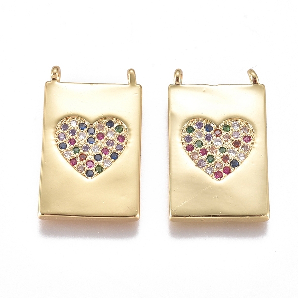 PandaHall Brass Micro Pave Cubic Zirconia Pendants, Long-Lasting Plated, Rectangle with Heart, Colorful, Golden, 22x13x2mm, Hole: 1.5mm...
PandaHall Brass Micro Pave Cubic Zirconia Pendants, Long-Lasting Plated, Rectangle with Heart, Colorful, Golden, 22x13x2mm, Hole: 1.5mm...