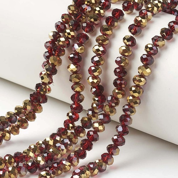 PandaHall Electroplate Transparent Glass Beads Strands, Half Golden Plated, Faceted, Rondelle, Dark Red, 6x5mm, Hole: 1mm, about...
PandaHall Electroplate Transparent Glass Beads Strands, Half Golden Plated, Faceted, Rondelle, Dark Red, 6x5mm, Hole: 1mm, about...