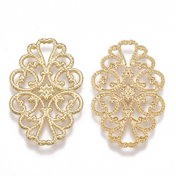 PandaHall Brass Filigree Joiners Links, Oval, Nickel Free, Real 18K Gold Plated, 32x20x1mm Brass Oval
PandaHall Brass Filigree Joiners Links, Oval, Nickel Free, Real 18K Gold Plated, 32x20x1mm Brass Oval