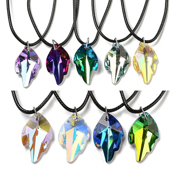 PandaHall Waxed Cord Necklaces, K9 Glass Pendant Necklaces, Leaf, Mixed Color, 17.91 inch(45.5cm) Glass Leaf Multicolor
PandaHall Waxed Cord Necklaces, K9 Glass Pendant Necklaces, Leaf, Mixed Color, 17.91 inch(45.5cm) Glass Leaf Multicolor