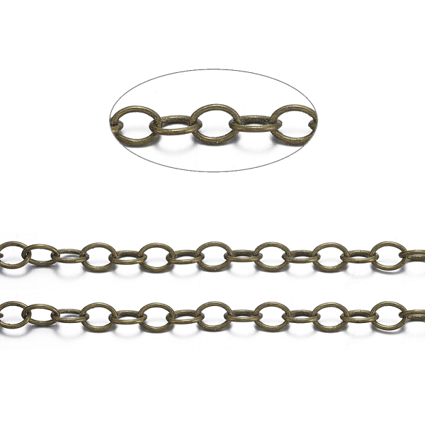 PandaHall Brass Cable Chains, Unwelded, with Spool, Oval, Cadmium Free & Nickel Free & Lead Free, Antique Bronze, 4x3x0.6mm, about 301.83...
PandaHall Brass Cable Chains, Unwelded, with Spool, Oval, Cadmium Free & Nickel Free & Lead Free, Antique Bronze, 4x3x0.6mm, about 301.83...