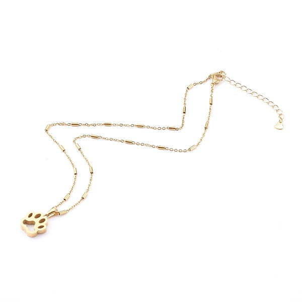 PandaHall 304 Stainless Steel Dog Paw Print Pendant Necklaces, with Cable Chains and Beads, Golden, 17.32 inch(44cm) 304 Stainless Steel
PandaHall 304 Stainless Steel Dog Paw Print Pendant Necklaces, with Cable Chains and Beads, Golden, 17.32 inch(44cm) 304 Stainless Steel