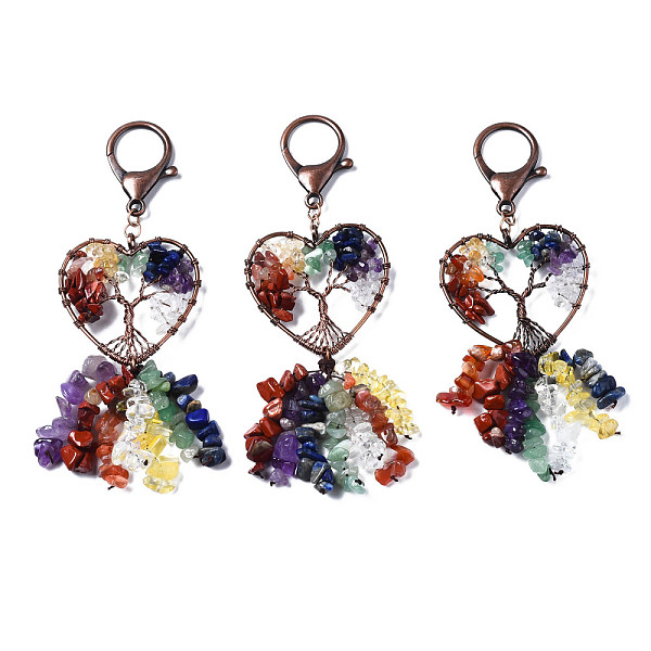 PandaHall Natural Mixed Gemstone Keychain Clasps, with Red Copper Brass Findings & Lobster Clasp, Heart, Colorful, 128~138x46~48mm Brass...
PandaHall Natural Mixed Gemstone Keychain Clasps, with Red Copper Brass Findings & Lobster Clasp, Heart, Colorful, 128~138x46~48mm Brass...
