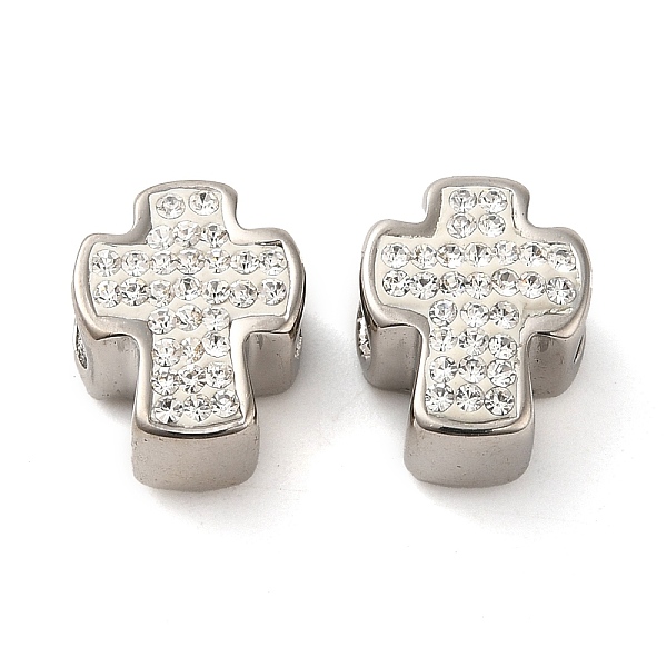 PandaHall 304 Stainless Steel European Beads, with Polymer Clay Rhinestone, Large Hole Beads, Stainless Steel Color, Cross, 13x10x7mm, Hole..., Clear
PandaHall 304 Stainless Steel European Beads, with Polymer Clay Rhinestone, Large Hole Beads, Stainless Steel Color, Cross, 13x10x7mm, Hole..., Clear