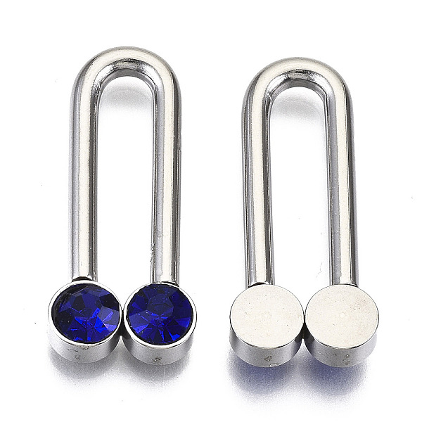 PandaHall 201 Stainless Steel Pendants, with Rhinestone, Stainless Steel Color, Sapphire, 28x12x5mm, Hole: 4x20mm 201 Stainless Steel Others..., Blue
PandaHall 201 Stainless Steel Pendants, with Rhinestone, Stainless Steel Color, Sapphire, 28x12x5mm, Hole: 4x20mm 201 Stainless Steel Others..., Blue