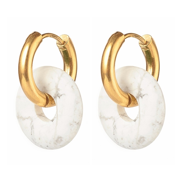 PandaHall Handmade Natural Howlite Dangle Hoop Earrings, with 304 Stainless Steel Huggie Hoop, Oval, 27mm, Pin: 1mm Howlite Oval
PandaHall Handmade Natural Howlite Dangle Hoop Earrings, with 304 Stainless Steel Huggie Hoop, Oval, 27mm, Pin: 1mm Howlite Oval