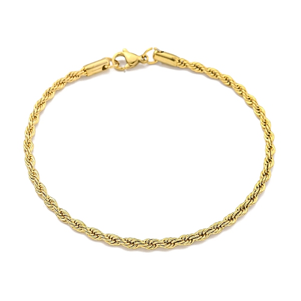 PandaHall 3MM 304 Stainless Steel Rope Chain Bracelets for Women, with Lobster Claw Clasps, Real 18K Gold Plated, 8-3/8 inch(21.4cm) 304...
PandaHall 3MM 304 Stainless Steel Rope Chain Bracelets for Women, with Lobster Claw Clasps, Real 18K Gold Plated, 8-3/8 inch(21.4cm) 304...