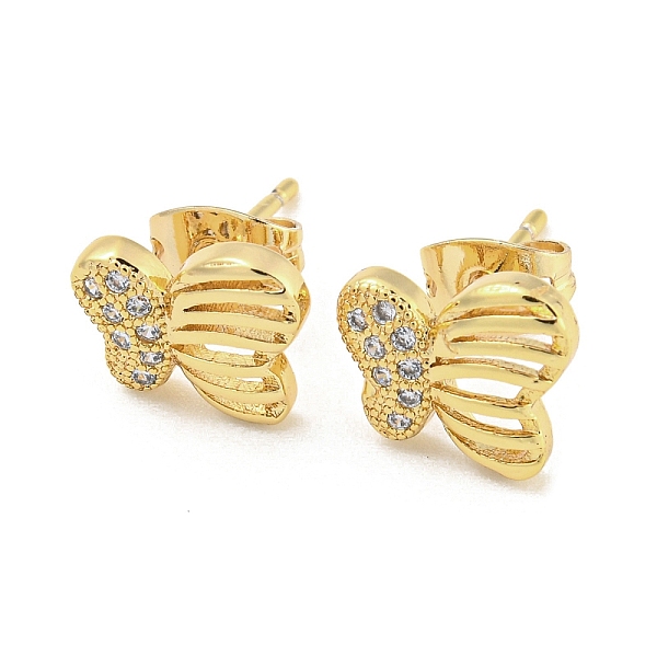 PandaHall Brass Micro Pave Cubic Zirconia Ear Studs, Butterfly, Real 18K Gold Plated, 9x10mm Brass Butterfly Clear
PandaHall Brass Micro Pave Cubic Zirconia Ear Studs, Butterfly, Real 18K Gold Plated, 9x10mm Brass Butterfly Clear