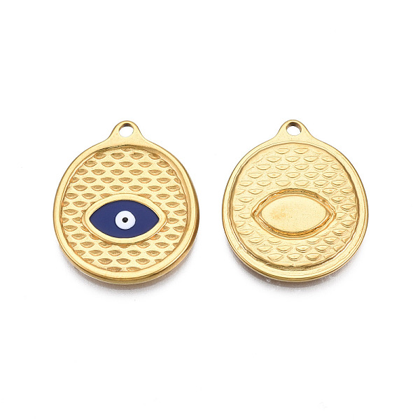 PandaHall 304 Stainless Steel Enamel Pendants, Real 18K Gold Plated, Oval with Evil Eye, Dark Blue, 24x20x2mm, Hole: 1.8mm Stainless...
PandaHall 304 Stainless Steel Enamel Pendants, Real 18K Gold Plated, Oval with Evil Eye, Dark Blue, 24x20x2mm, Hole: 1.8mm Stainless...