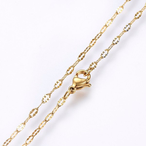 PandaHall 304 Stainless Steel Cable Chains Necklaces, with Lobster Claw Clasps, Golden, 17.5 inch(45cm), 2x0.4mm, link: 4x2x0.4mm 304...
PandaHall 304 Stainless Steel Cable Chains Necklaces, with Lobster Claw Clasps, Golden, 17.5 inch(45cm), 2x0.4mm, link: 4x2x0.4mm 304...