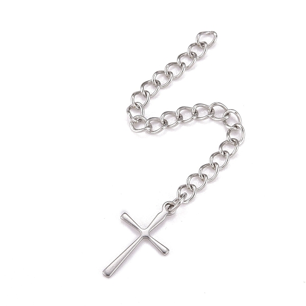 PandaHall 304 Stainless Steel Chain Extender, Curb Chain, with 202 Stainless Steel Charms, Cross, Stainless Steel Color, 68~70mm, Link...
PandaHall 304 Stainless Steel Chain Extender, Curb Chain, with 202 Stainless Steel Charms, Cross, Stainless Steel Color, 68~70mm, Link...