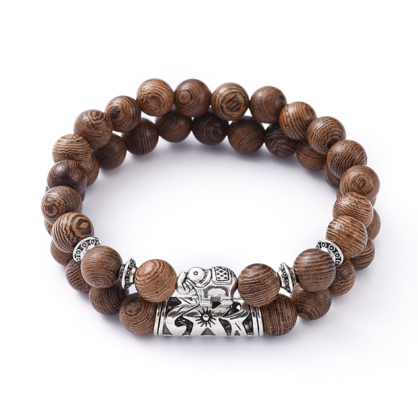 PandaHall Stretch Bracelets Sets, with Natural Wood Beads and Tibetan Style Alloy Beads, Elephant & Tube, Coconut Brown, Inner Diameter: 2...
PandaHall Stretch Bracelets Sets, with Natural Wood Beads and Tibetan Style Alloy Beads, Elephant & Tube, Coconut Brown, Inner Diameter: 2...