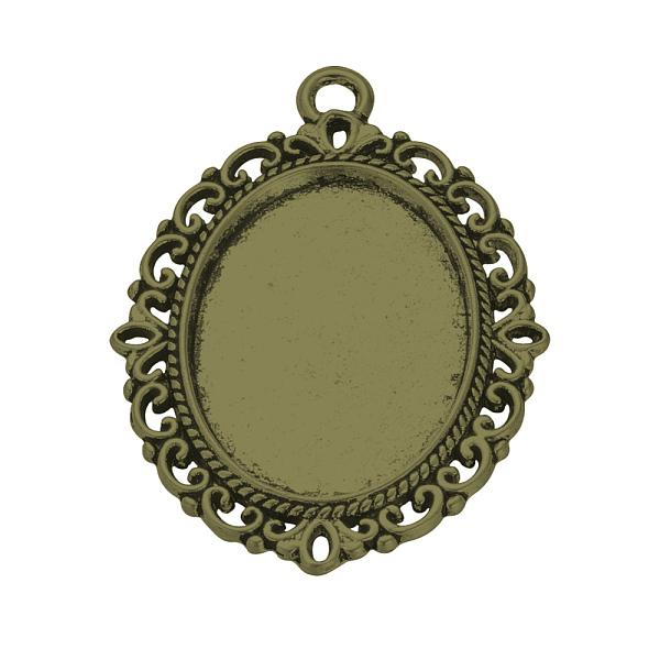 PandaHall Tibetan Style Alloy Pendant Cabochon Settings, Oval, Cadmium Free & Nickel Free & Lead Free, Antique Bronze, Tray: 25x18mm...
PandaHall Tibetan Style Alloy Pendant Cabochon Settings, Oval, Cadmium Free & Nickel Free & Lead Free, Antique Bronze, Tray: 25x18mm...