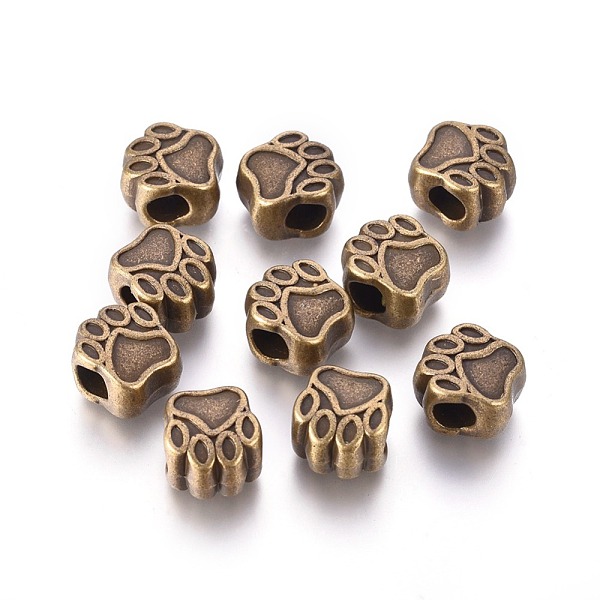 PandaHall Tibetan Style European Beads, Cadmium Free & Nickel Free & Lead Free, Paw Print, Antique Bronze, 11x11x8mm, Hole: 5mm Alloy Others
PandaHall Tibetan Style European Beads, Cadmium Free & Nickel Free & Lead Free, Paw Print, Antique Bronze, 11x11x8mm, Hole: 5mm Alloy Others