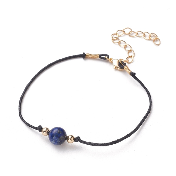 PandaHall Natural Lapis Lazuli(Dyed) Beaded Bracelets, with Waxed Cotton Cords, Brass Round Beads and Lobster Claw Clasps, Golden...
PandaHall Natural Lapis Lazuli(Dyed) Beaded Bracelets, with Waxed Cotton Cords, Brass Round Beads and Lobster Claw Clasps, Golden...
