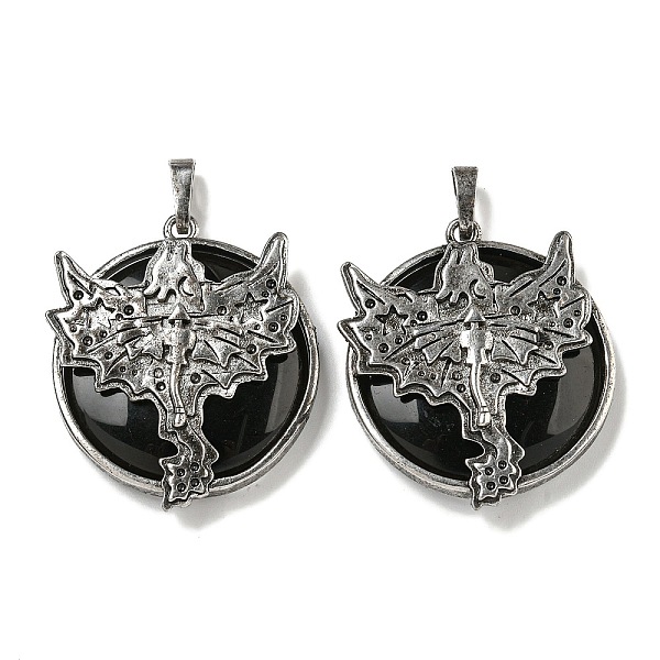 PandaHall Natural Obsidian Flat Round Pendants, Rack Plating Brass Dragon Charms, Antique Silver, Cadmium Free & Lead Free, 38x32x7mm, Hole...
PandaHall Natural Obsidian Flat Round Pendants, Rack Plating Brass Dragon Charms, Antique Silver, Cadmium Free & Lead Free, 38x32x7mm, Hole...