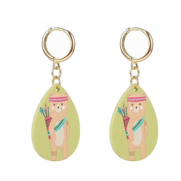 PandaHall (Jewelry Parties Factory Sale)Brass Huggie Hoop Earring, with Acrylic Pendants, Teardrop with Bear Pattern, Yellow Green, 52mm...
PandaHall (Jewelry Parties Factory Sale)Brass Huggie Hoop Earring, with Acrylic Pendants, Teardrop with Bear Pattern, Yellow Green, 52mm...