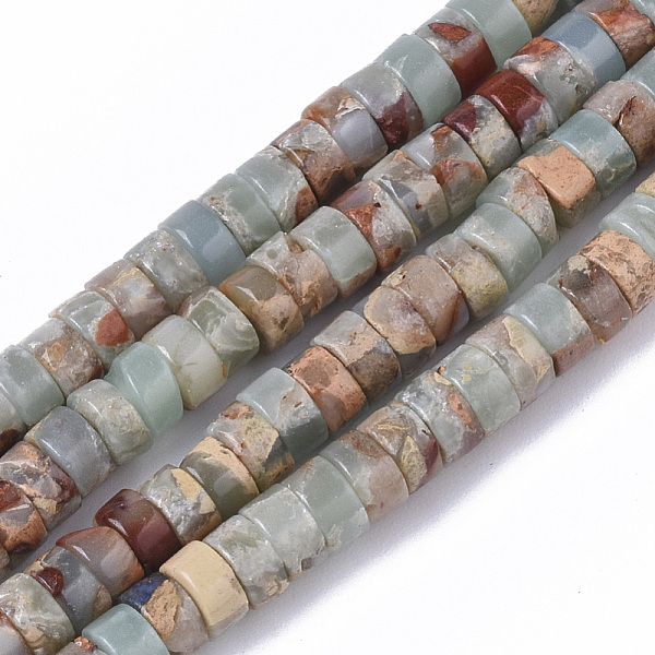 PandaHall Natural Aqua Terra Jasper Beads Strands, Flat Round/Disc, 4x2mm, Hole: 0.8mm, about 177~179pcs/strand, 15.94 inch(40.5cm) Aqua...
PandaHall Natural Aqua Terra Jasper Beads Strands, Flat Round/Disc, 4x2mm, Hole: 0.8mm, about 177~179pcs/strand, 15.94 inch(40.5cm) Aqua...