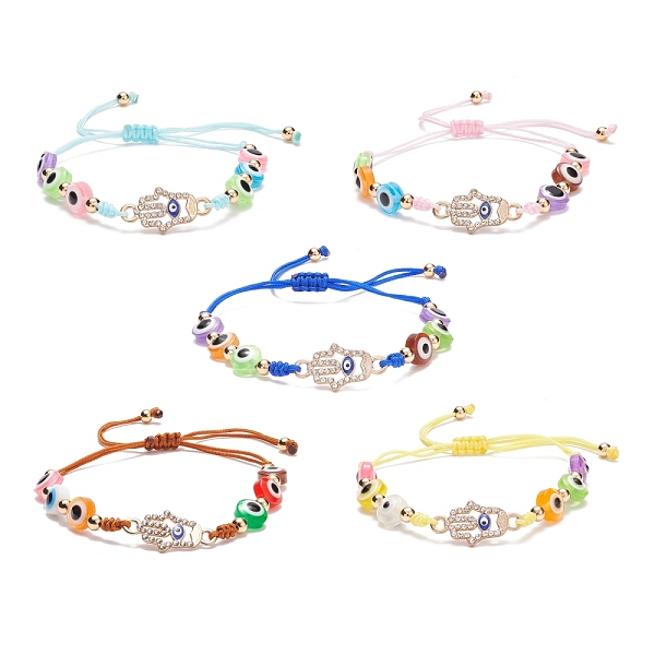 PandaHall Resin Evil Eye Braided Bead Bracelet, Crystal Rhinestone Hamsa Hand Link Bracelet for Women, Mixed Color, Inner Diameter: 1-7/8~3..., Multicolor
PandaHall Resin Evil Eye Braided Bead Bracelet, Crystal Rhinestone Hamsa Hand Link Bracelet for Women, Mixed Color, Inner Diameter: 1-7/8~3..., Multicolor