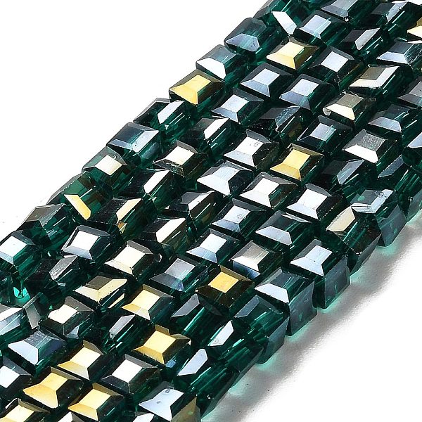 PandaHall Electroplate Glass Beads Strands, AB Color Plated, Faceted, Cube, Turquoise, 5~6x5~6x5~6mm, Hole: 1mm, 95~100pcs/strand, 54~57cm..., Green
PandaHall Electroplate Glass Beads Strands, AB Color Plated, Faceted, Cube, Turquoise, 5~6x5~6x5~6mm, Hole: 1mm, 95~100pcs/strand, 54~57cm..., Green