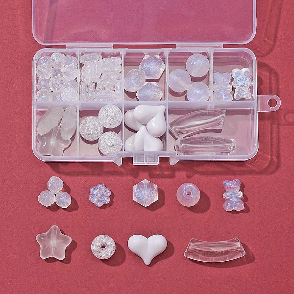 PandaHall 9 Style Transparent and Opaque Acrylic Beads, with Glitter Powder, Mixed Shapes, Clear, 10~36x10~22x4~13mm, Hole: 1.2~4mm...
PandaHall 9 Style Transparent and Opaque Acrylic Beads, with Glitter Powder, Mixed Shapes, Clear, 10~36x10~22x4~13mm, Hole: 1.2~4mm...