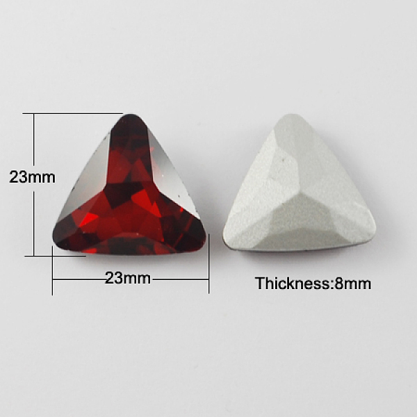 PandaHall Glass Pointed Back Rhinestone, Back Plated, Faceted, Triangle, Dark Red, 23x23x8mm Glass Rhinestone Triangle Red
PandaHall Glass Pointed Back Rhinestone, Back Plated, Faceted, Triangle, Dark Red, 23x23x8mm Glass Rhinestone Triangle Red