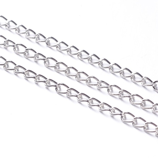 PandaHall Iron Twisted Chains Curb Chains, Unwelded, with Spool, Platinum, Nickel Free, Link: about 2mm wide, 3.5mm long, 0.5mm thick, about...
PandaHall Iron Twisted Chains Curb Chains, Unwelded, with Spool, Platinum, Nickel Free, Link: about 2mm wide, 3.5mm long, 0.5mm thick, about...