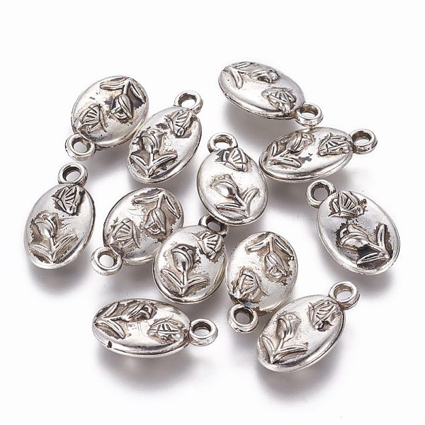 PandaHall CCB Plastic Pendants, Oval Carved Flower and Butterfly, Antique Silver, 19x11x4mm, Hole: 2mm Plastic Oval
PandaHall CCB Plastic Pendants, Oval Carved Flower and Butterfly, Antique Silver, 19x11x4mm, Hole: 2mm Plastic Oval