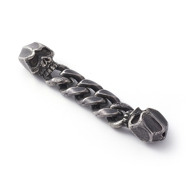 PandaHall Matte Surface 304 Stainless Steel Links connectors, with Curb Chains, Skull Head, Antique Silver, 54x8.5x4mm, Hole: 1mm 304...
PandaHall Matte Surface 304 Stainless Steel Links connectors, with Curb Chains, Skull Head, Antique Silver, 54x8.5x4mm, Hole: 1mm 304...