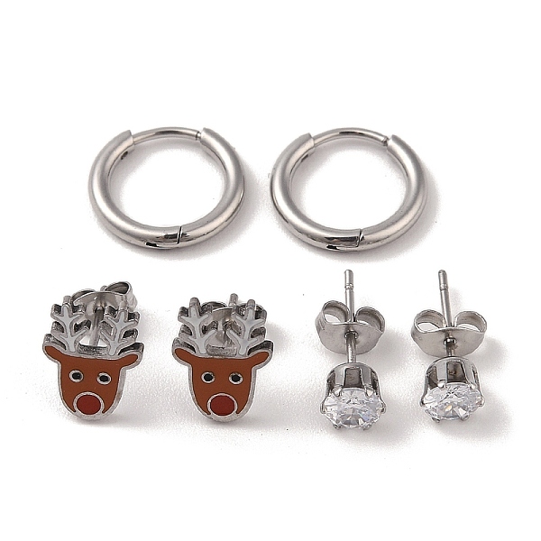 PandaHall 3 Pairs 3 Styles Christmas 304 Stainless Steel Hoop & Studs Earrings Set for Women, with Enamel & Cubic Zirconia, Stainless Steel...
PandaHall 3 Pairs 3 Styles Christmas 304 Stainless Steel Hoop & Studs Earrings Set for Women, with Enamel & Cubic Zirconia, Stainless Steel...
