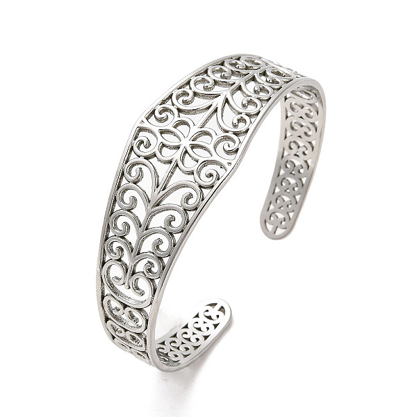 PandaHall Hollow Out 304 Stainless Steel Flower Pattern Cuff Bangles, Stainless Steel Color, Inner Diameter: 2-1/4 inch(5.6cm) 304 Stainless...
PandaHall Hollow Out 304 Stainless Steel Flower Pattern Cuff Bangles, Stainless Steel Color, Inner Diameter: 2-1/4 inch(5.6cm) 304 Stainless...