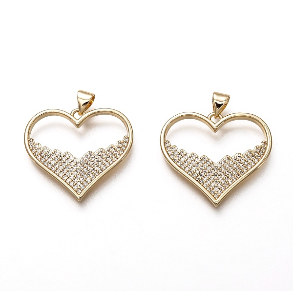 PandaHall Brass Micro Pave Clear Cubic Zirconia Pendants, Long-Lasting Plated, Heart, Real 18K Gold Plated, 23x26x2mm, Hole: 3x4mm...
PandaHall Brass Micro Pave Clear Cubic Zirconia Pendants, Long-Lasting Plated, Heart, Real 18K Gold Plated, 23x26x2mm, Hole: 3x4mm...