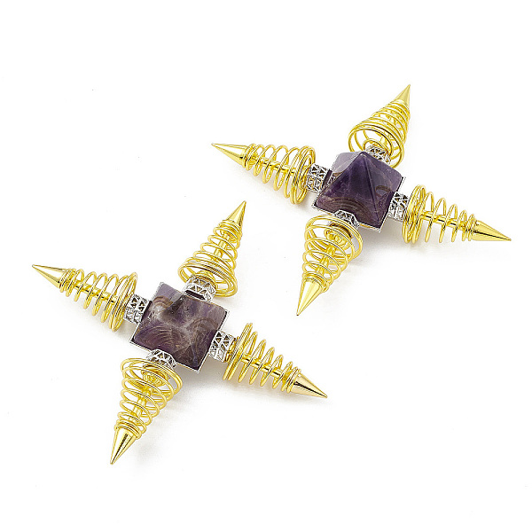 PandaHall Golden Brass Spritual Energy Generator, with Natural Amethyst Pyramid and Conductive Coils, for Body Healing, Reiki Balancing...
PandaHall Golden Brass Spritual Energy Generator, with Natural Amethyst Pyramid and Conductive Coils, for Body Healing, Reiki Balancing...