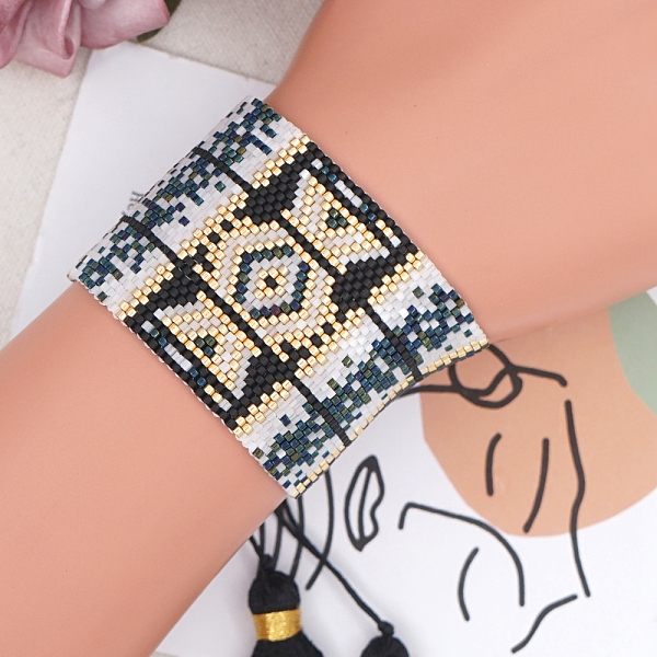 PandaHall Friendship Rhombus Loom Pattern Miyuki Seed Beads Bracelets for Women, Adjustable Tassel Nylon Cord Braided Bead Bracelets, Black...
PandaHall Friendship Rhombus Loom Pattern Miyuki Seed Beads Bracelets for Women, Adjustable Tassel Nylon Cord Braided Bead Bracelets, Black...