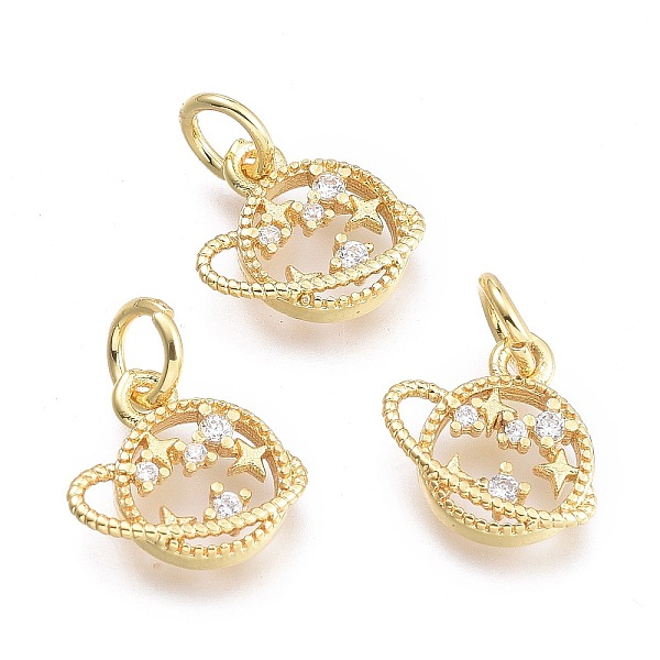 PandaHall Brass Micro Pave Cubic Zirconia Pendants, with Jump Ring, Planet with Star, Clear, Real 18K Gold Plated, 10.5x10.5x1.8mm, Ring...
PandaHall Brass Micro Pave Cubic Zirconia Pendants, with Jump Ring, Planet with Star, Clear, Real 18K Gold Plated, 10.5x10.5x1.8mm, Ring...