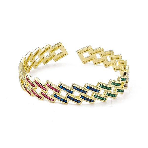 PandaHall Cubic Zirconia Hollow Out Rhombus Open Cuff Bangle, Rack Plating Brass Jewelry for Women, Cadmium Free & Lead Free, Colorful...
PandaHall Cubic Zirconia Hollow Out Rhombus Open Cuff Bangle, Rack Plating Brass Jewelry for Women, Cadmium Free & Lead Free, Colorful...