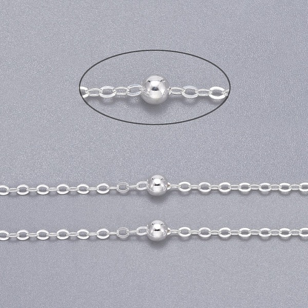 PandaHall Brass Flat Oval Cable Chains, Satellite Chains, with Round Beads, Unwelded, with Spool, Cadmium Free & Lead Free, Silver...
PandaHall Brass Flat Oval Cable Chains, Satellite Chains, with Round Beads, Unwelded, with Spool, Cadmium Free & Lead Free, Silver...
