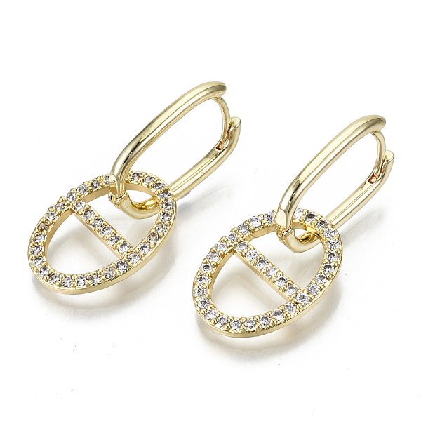 PandaHall Brass Micro Pave Clear Cubic Zirconia Huggie Hoop Earring, Oval, Golden, 35mm, Pin: 1mm Brass Oval Clear
PandaHall Brass Micro Pave Clear Cubic Zirconia Huggie Hoop Earring, Oval, Golden, 35mm, Pin: 1mm Brass Oval Clear