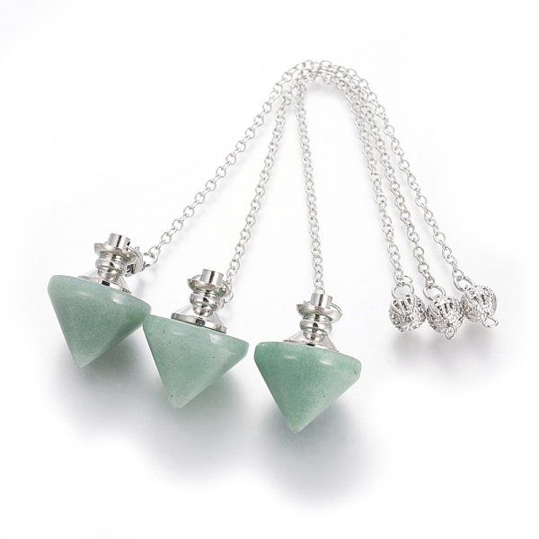 PandaHall Natural Green Aventurine Cone Dowsing Pendulums, with Brass Findings and Alloy Chain, Platinum, 210~216x2.5mm, Hole...
PandaHall Natural Green Aventurine Cone Dowsing Pendulums, with Brass Findings and Alloy Chain, Platinum, 210~216x2.5mm, Hole...