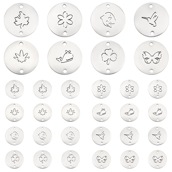 PandaHall 32Pcs 8 Style 304 Stainless Steel Links Connectors, Laser Cut, Flat Round, Stainless Steel Color, 12x1mm, Hole: 1.2mm...
PandaHall 32Pcs 8 Style 304 Stainless Steel Links Connectors, Laser Cut, Flat Round, Stainless Steel Color, 12x1mm, Hole: 1.2mm...