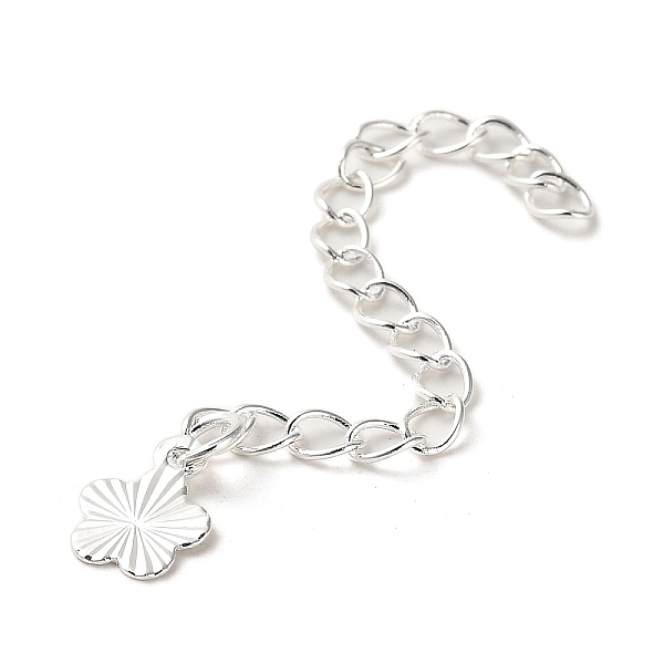 PandaHall Rack Plating Brass Curb Chain Extender, End Chains with Flower Drop, 925 Sterling Silver Plated, 61mm Brass Flower
PandaHall Rack Plating Brass Curb Chain Extender, End Chains with Flower Drop, 925 Sterling Silver Plated, 61mm Brass Flower