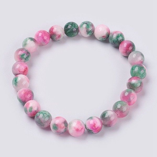 PandaHall Natural Jade Beaded Stretch Bracelet, Dyed, Round, Pale Violet Red, 2 inch(5cm), beads: 10mm Jade Pink
PandaHall Natural Jade Beaded Stretch Bracelet, Dyed, Round, Pale Violet Red, 2 inch(5cm), beads: 10mm Jade Pink