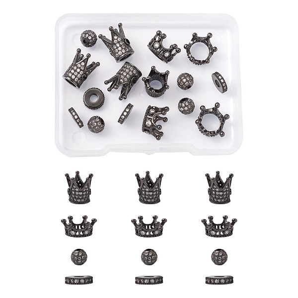 PandaHall Brass Micro Pave Clear Grade Cubic Zirconia Beads, Mixed Shapes, Gunmetal, 16pcs/box Brass+Cubic Zirconia Mixed Shapes
PandaHall Brass Micro Pave Clear Grade Cubic Zirconia Beads, Mixed Shapes, Gunmetal, 16pcs/box Brass+Cubic Zirconia Mixed Shapes