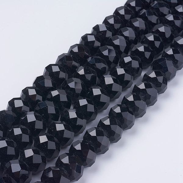 PandaHall Handmade Glass Beads, Faceted Rondelle, Black, 14x10mm, Hole: 1mm, about 60pcs/strand Glass Rondelle Black
PandaHall Handmade Glass Beads, Faceted Rondelle, Black, 14x10mm, Hole: 1mm, about 60pcs/strand Glass Rondelle Black
